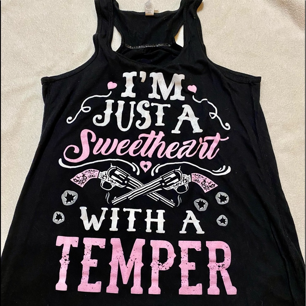Sweetheart with a temper razor back tank top